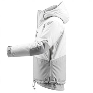Veste de ski imperméable à capuche pour homme, couleur blanc-gris, fermeture éclair, style sportif, vêtements d'extérieur d'hiver, polyester - Product Image 5