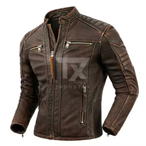 Veste bomber pour homme de haute qualité en cuir d'agneau imperméable, écologique, anti-UV, réversible et personnalisable, style moto - Product Image 3
