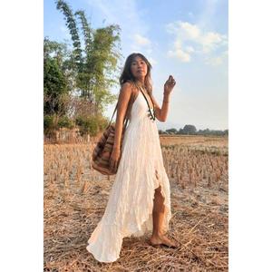 Vestido Maxi Halter, Vestido Maxi de Maternidad, Vestido Maxi Tipo Gown, Vestido Maxi Estilo Gitano, Vestido Maxi de Playa, Vestido de Novia Bohemio, Vestido Maxi Boho - Product Image 4