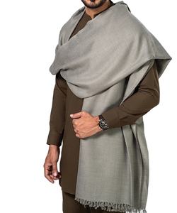 Wholesale 2026 Elegant <b>Men</b> <b>Shawl</b> Traditional Grey Color Jacquard Warm Knitted Kashmiri Pakistan Made <b>Shawls</b> For Wedding - Product Image 1