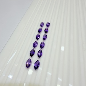 Ametyste naturelle taille marquise certifiée IGI, pierres précieuses en vrac 4x8mm violettes pour la fabrication de bijoux - Product Image 3