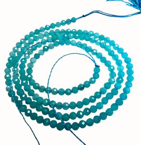 TASBIYA GEMS Amazonite Gemstone 2mm Faceted Round <b>Blue</b> Beads Ready to Ship for <b>Necklace</b> Making - Product Image 3