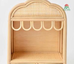 Armoire de rangement pour poupées en osier, design tropical, artisanale, moderne, pour l'intérieur de la maison, armoire de rangement pour salon, matériau naturel. - Product Image 5