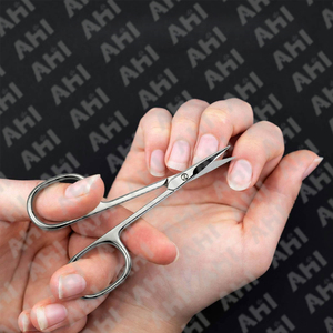 AHI Curved Sharp Stainless Steel Nail <b>Scissors</b> High Quality Durable Nail Art Beauty Instruments Wholesale - Product Image 3