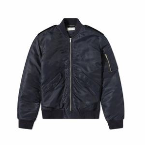 Chaqueta de Piloto de Nylon Acolchada Negra de Alta Calidad con Logotipo Personalizado al por Mayor para Hombre - Product Image 1