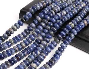 ลูกปัดโซดาไลต์สีน้ำเงินธรรมชาติทรงรอนเดลล์ สำหรับทำเครื่องประดับ สร้อยข้อมือ สร้อยคอ งานฝีมือ DIY - Product Image 5