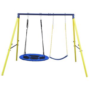 Set Altalena in Metallo Sicuro con Cintura per Uso Interno/Esterno per Giardino - Product Image 2
