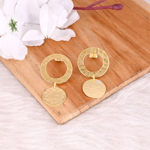 Boucles d'oreilles en laiton massif au meilleur prix – Nouveauté, design martelé, personnalisables, en promotion - Product Image 2