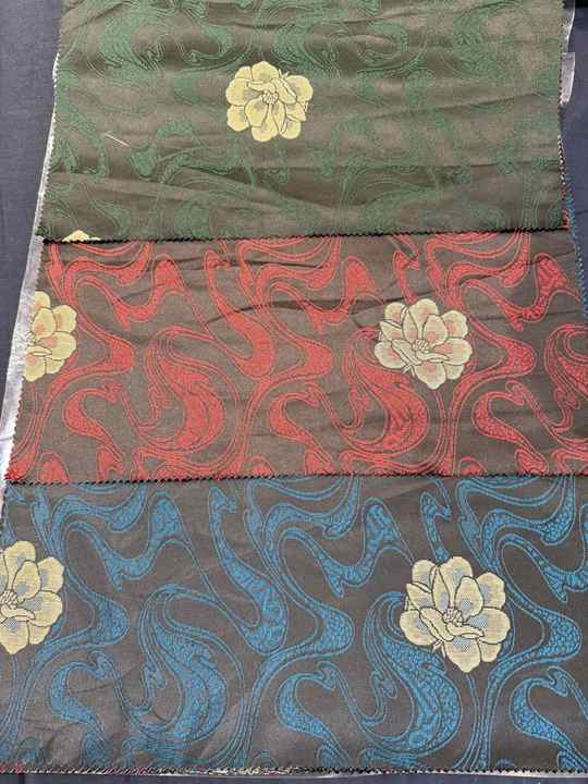 100% Ultra Soft Polyester Jacquard Satin Fabric Quick-Dry Breathable Metallic Special Yarn Floral Jacquard fabric 1334 ARMYGREEN