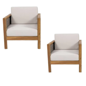 เก้าอี้สำหรับนั่งในห้องนั่งเล่นและห้องรับประทานอาหารที่ทำจากไม้สักทำโดยช่างฝีมือและติดตั้งโฟมนุ่ม - Product Image 2