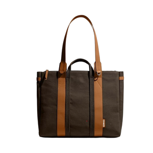 Lightweight <b>Canvas</b> <b>Laptop</b> Tote <b>Bag</b> with Zipper Closure Solid Pattern-Durable for Daily Use Travel & Shopping - Product Image 1