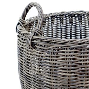2-Pack Stackable Hand Woven <b>Wicker</b> <b>Storage</b> and Laundry <b>Basket</b> with Comfortable Handles - Product Image 4
