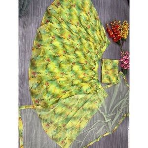 Lehenga choli ชุดการแสดงที่หรูหราพิมพ์ลายดอกไม้ล่าสุดที่สวยที่สุด - Product Image 6