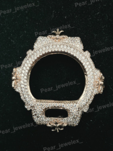 Iced Out <b>Watch</b> <b>Case</b> Rhodium Plated Cross Bezel For Fully Diamond Custom Moissanite Digital Men <b>Watch</b> Cover - Product Image 1