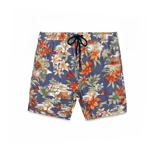 SELF INDUSTRIES SN-794 Drawstring Mid-Rise Men's <b>Knee</b>-Length Casual Shorts with Pockets Polyester/Cotton Blend Breathable - Product Image 3