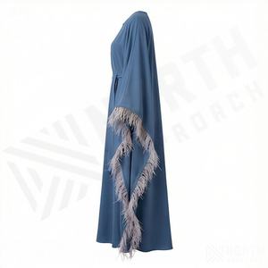 Fabricantes OEM, Nuevo Modelo de Abaya al por Mayor, Vestido Kaftán Musulmán Abierto y Holgado para Mujer, Ropa Modesta de Alta Calidad - Product Image 3