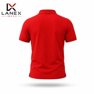 Polo rouge personnalisé avec logo en gros |   Polo en polyester de haute qualité pour uniforme |   Vêtements de golf, professionnels et promotionnels - Product Image 3