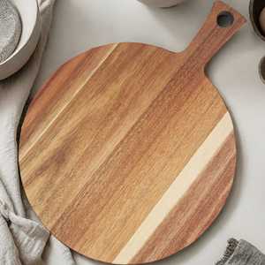 Planche à découper en bois ronde avec poignée, épaisseur 1,5 cm, vente en gros directe usine, prête à l'emploi, marque privée, pour cuisine - Product Image 1