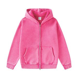 Sweat-shirt à capuche zippé personnalisé unisexe, coupe classique, en polaire, décontracté, pour l'automne, couleur unie, poche avant, design tricoté - Product Image 1