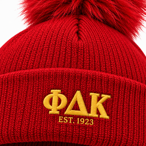 Bonnet classique PDK pour femme, bonnet d'hiver chaud en tricot avec motif de lettres décoratives, tissu extensible doux pour un usage décontracté en extérieur - Product Image 5