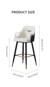 Tabouret <span class=keywords><strong>de</strong></span> bar <span class=keywords><strong>de</strong></span> style moderne et luxueux personnalisé, <span class=keywords><strong>chaise</strong></span> <span class=keywords><strong>de</strong></span> comptoir en cuir PU avec repose-pieds doré pour la maison, la <span class=keywords><strong>cuisine</strong></span>, le café, le restaurant - Product Image 6