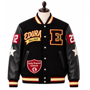 Chaqueta Varsity de Invierno Unisex con Bordado Vintage Personalizado ODM, Chaqueta de Béisbol Universitaria, 100% Lana, Transpirable, Estilo Urbano para Hombre - Product Image 1