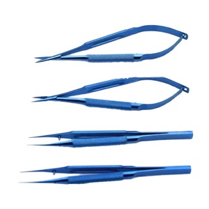 Pinzas Quirúrgicas Microquirúrgicas Azules COBECO INSTRUMENTS, Manuales, de Acero Inoxidable, Certificación CE Clase II, Instrumento para Cirugía Oftálmica - Product Image 1