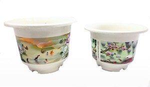 กระถางต้นไม้พลาสติกพิมพ์ลายระฆังทันสมัยสำหรับระเบียงห้องนั่งเล่นและสำนักงาน - Product Image 5