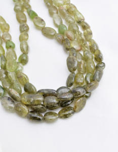Peridoto natural liso de 16 pulgadas, cuentas pulidas naturales para la elaboración de joyería fina, collar de piedras preciosas - Product Image 3