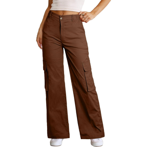 Warm <b>Khaki</b> Heritage Utility Design High Waist Cotton Canvas Broad Leg Durable Seams Outdoor Workwear <b>Women</b>’s Baggy <b>Pants</b> - Product Image 4