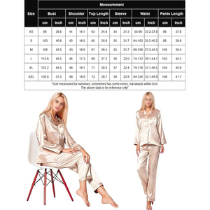 Ensemble de pyjama en satin pour femmes, manches longues, fermeture boutonnée, élégant, 100% soie, couleur unie, vêtements d'automne - Product Image 5