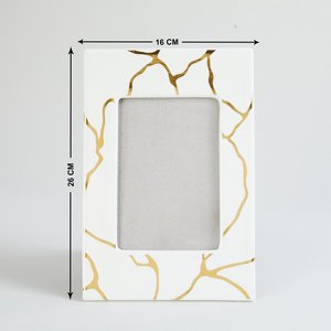 Premium White Marble Photo <b>Frame</b> with <b>Gold</b> Strips Elegant Luxury Natural Stone Picture <b>Frame</b> for Home Decor & Gifts - Product Image 2