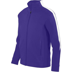 Men's <b>Black</b> Fleece Racer <b>Jacket</b> With White Side Stripes Zipper Closure Sporty Stand Collar Regular Fit Autumn Wear - Product Image 4