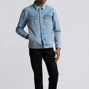 Fabricante de Ropa al por Mayor, Chaquetas para Hombre, Chaquetas de Mezclilla de Color Sólido Básico Personalizadas, Chaquetas para Hombre de Alta Calidad - Product Image 3