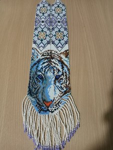 Collier tendance en perles de tigre, collier ukrainien Gerdan | Chunky | Ethnique | Tribal | Collier pour femme africaine, pour les talentueuses, avec boucles d'oreilles - Product Image 2