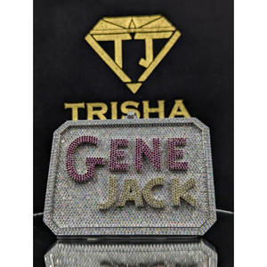 Pendentif personnalisé GENE JACK serti de diamants de laboratoire VVS, bijoux hip-hop par Trisha Jewels - Product Image 1