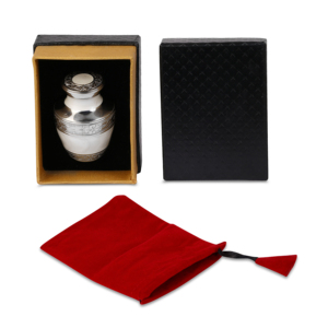 Urne funéraire en laiton blanc nacré, petite, la plus vendue, pour cendres commémoratives - Product Image 3