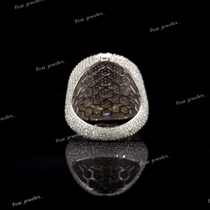 <b>Iced</b> Out HipHop Luxury Moissanite <b>Ring</b> 925 Silver Round Brilliant Cut Micro Insert Unisex Everyday Wear - Product Image 4