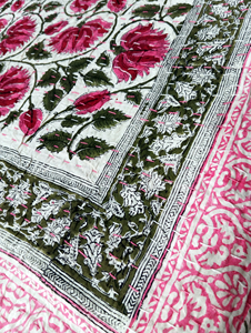 Juego de Cubrecamas de Algodón Kantha Hecho a Mano por Silkgram, Diseño Floral, Ecológico, Ligero, 300 Hilos, Personalizado, para Todas las Temporadas - Product Image 4