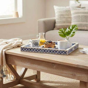 Luxury Modern Bone Inlay Tray Handmade Movable Premium Quality Decorative Dining Accent by Tradebyd - Product Image 2