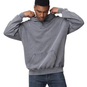 Sweat-shirt oversize homme effet délavé, streetwear, décontracté, pour la gym, lourd, pull-over, hiver - Product Image 3