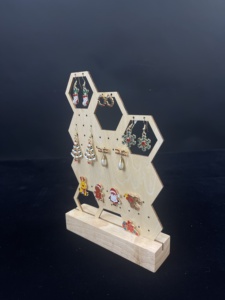 2025 High Storage Unique Wooden Earring <b>Stands</b>: Stylish Displays in Various Shapes for Organized Jewelry - Product Image 3