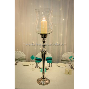 Bougeoirs en verre et en métal Hurricanes pour les mariages à domicile, les fêtes et les événements. - Product Image 5