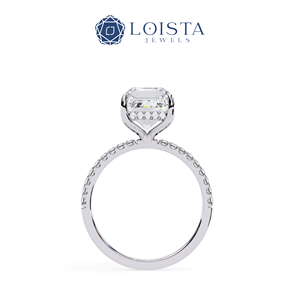 LOISTA แหวนหมั้นเพชรทรงเอเมอรัลด์ แพลตตินัม สี D ธรรมชาติ ได้รับการรับรองจาก GIA เครื่องประดับสตรีคลาสสิก - Product Image 3
