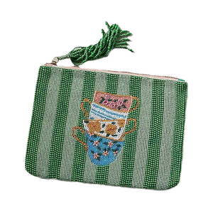 Thankful Embraided Beaded Coin Bag Latest Beaded Coin Clutch for Party Gift Mini Wallet <b>Zip</b> Closure Letters Embraided Women Bags - Product Image 5