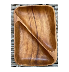 Plateau décoratif en bois pour fruits secs, design abstrait, style rustique, plateau de service multifonctionnel, bois artisanal - Product Image 2