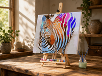 Kit de peinture par numéros DIY, toile acrylique colorée avec motif zèbre, pour enfants et débutants