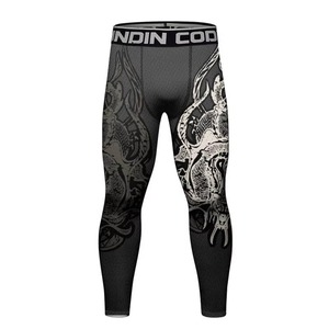 Gym Fitness Wear Mens 4 Piece Set Custom Sublimation Printed Logo Long Sleeve Rashguard Shorts <b>Leggings</b> Breathable Quick Dry - Product Image 2