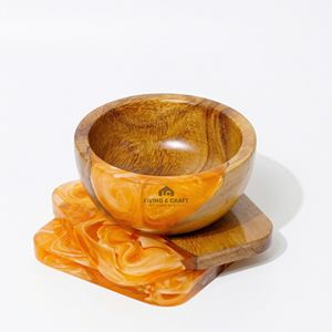 Bol en bois et résine fait main, style luxe, personnalisable, écologique, léger, sans BPA, passe au lave-vaisselle - Product Image 4