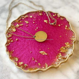 Posavasos de Resina Epoxi Clásicos Premium, Diseño Hecho a Mano con Copos de Oro, Decoración Elegante y Ecológica para el Hogar, Mesa de Comedor, Mesa de Centro - Product Image 1